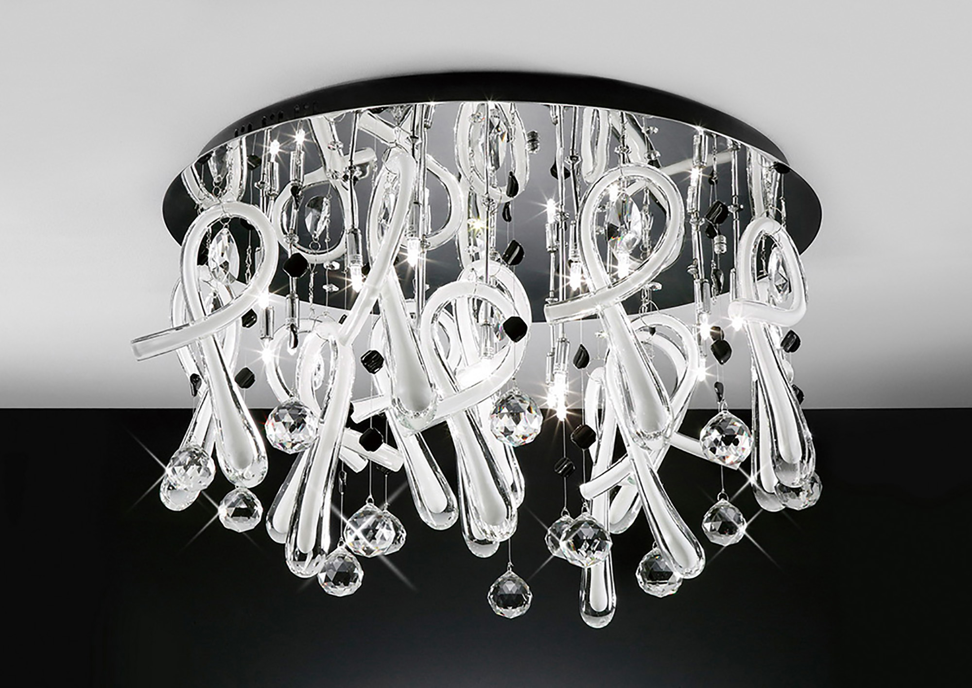 IL50386  Class Crystal  Flush Ceiling 20 Light